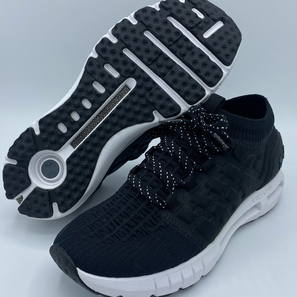 Under Armour Womens HOVR Phantom Black White Running Shoes Size 9